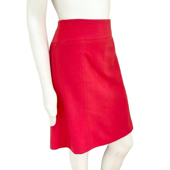 J.CREW A-line Francie Skirt in Coral Orange  Wool Cashmere SZ 10 - Picture 4 of 9